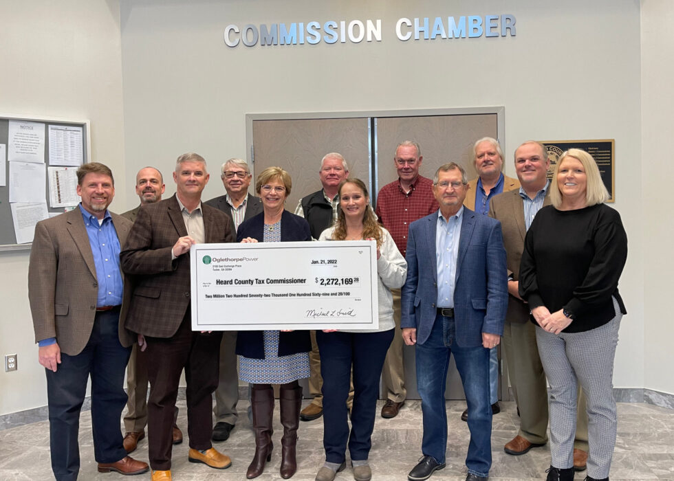 Local EMCs and Oglethorpe Power Corporation Present Large Tax Payment to Heard County EMC